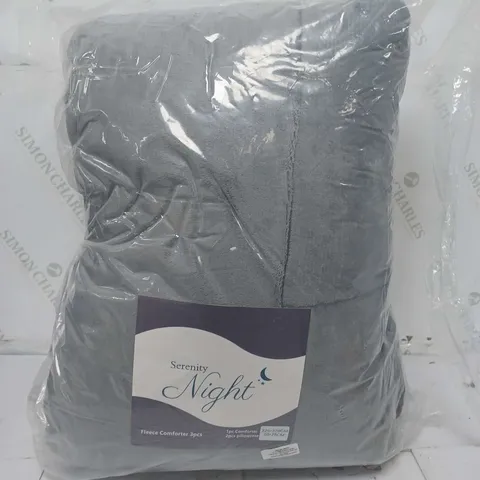 SERENITY NIGHT FLEECE COMFORTER 3 PC SET IN GREY