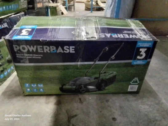 BOXED POWERBASE 32CM 1200W ELECTRIC ROTARY LAWN MOWER 