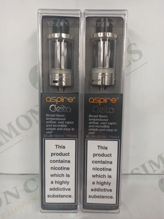 LOT OF 2 ASPIRE CLEITO SUB-OHM TANK KITS