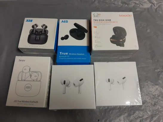 LOT OF 6 ASSORTED BOXED AND SEALED PAIRS OF EARPHONES