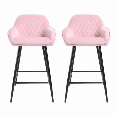 BOXED SET OF 2 NEO CADIZ PINK VELVET CHAIRS (1 BOX)