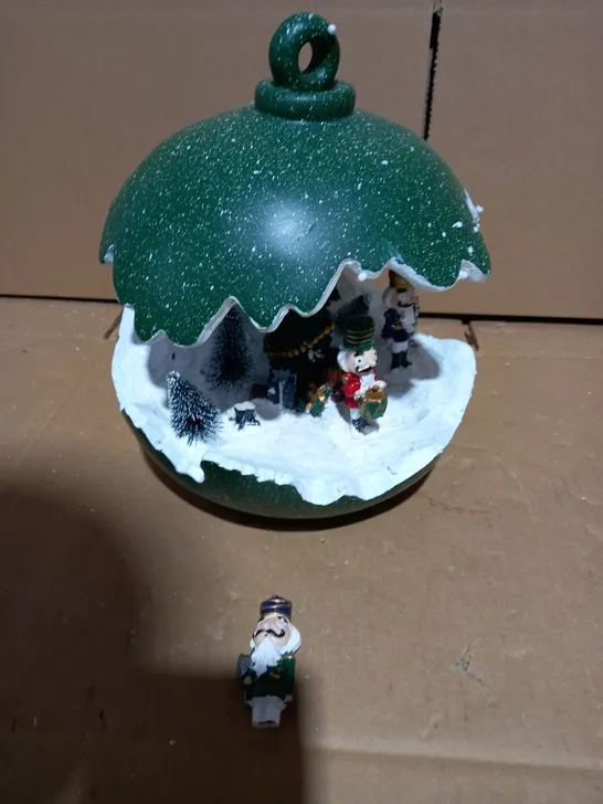 SANTAS EXPRESS PRE-LIT SPHERE WITH CHRISTMAS CHARACTER SCENE