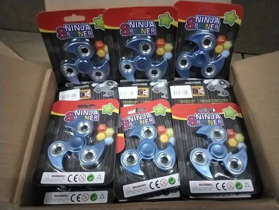 BOX CONTAINING APPROXIMATELY 48 BOXED AND SEALED NINJA FIDGET SPINNERS -BLUE-