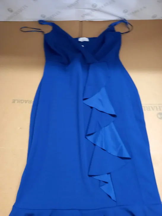 QUIZ ROYAL BLUE STRAP RUFFLE DRESS SIZE 16