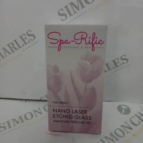 SPA-RIFIC PIK MARBLE NANO LASER ETCHED GLASS MANICURE PEDICURE SET