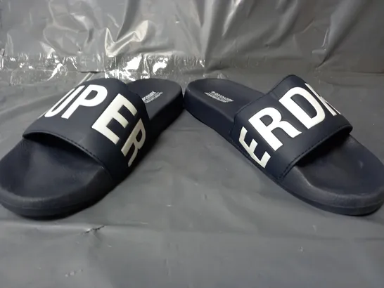 SUPERDRY POOL SLIDES IN NAVY - MEDIUM