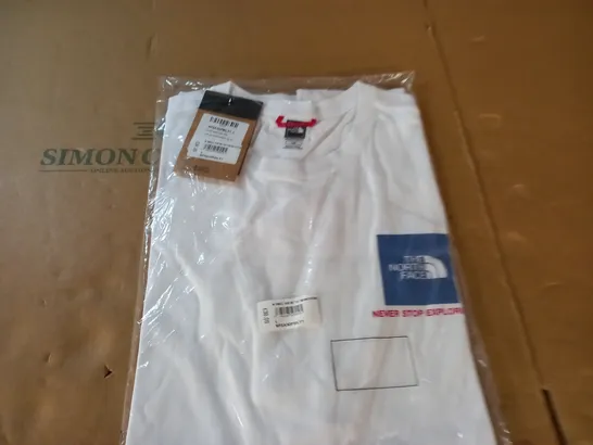 BAGGED NORTH FACE MENS WHITE T-SHIRT - L/G