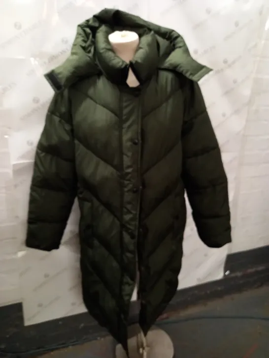 PAPAYA GREEN LONGLINE PADDED COAT - 16