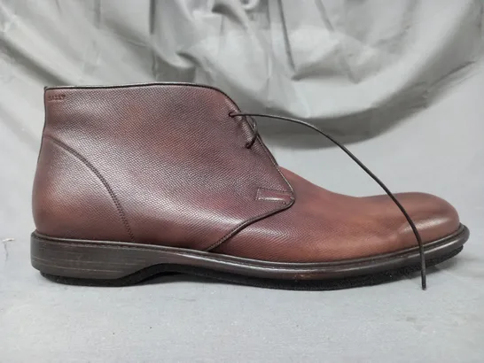 BOXED PAIR OF BALLY SHOES IN COFFEE US SIZE 12