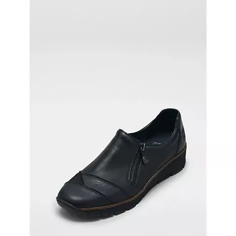 RIEKER SIDE ZIP SHOE- BLACK SIZE 5