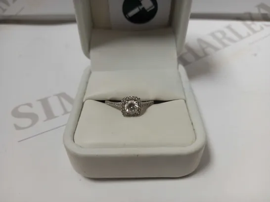 CREATED BRILLIANCE CYNTHIA 9CT WHITE GOLD 0.70CT LAB GROWN HALO DIAMOND ENGAGEMENT RING - BOX NOT INCLUDED RRP £899