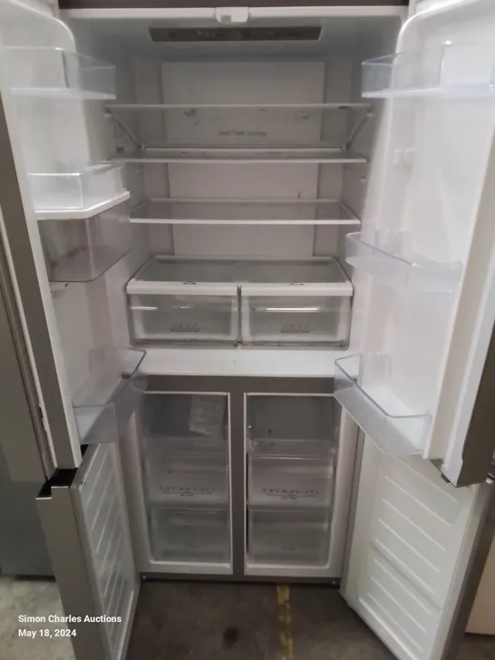 HISENSE 4 DOOR AMERICAN FRIDGE FREEZER WITH DRINK DISPENSER IN SILVER COLLECTION ONLY-