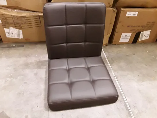 BOXED DARK BROWN LEATHER DINING CHAIR