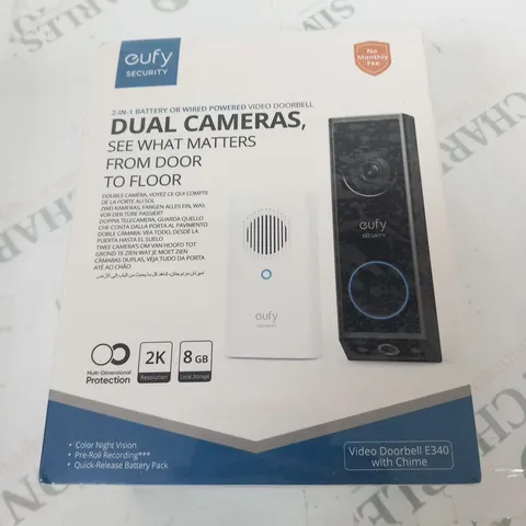 BOXED AND SEALED EUFY SECURITY 2 IN 1 BATTERY OR WIRED POWERED VIDEO DOORBELL DUAL CAMERAS 