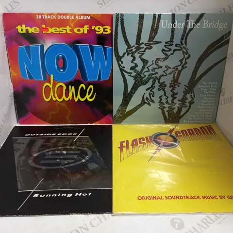 LOT OF APPROXIMATELY 12 ASSORTED VINYLS, TO INCLUDE NOW DANCE, FLASH GORDON, UNDER THE BRIDGE, ETC