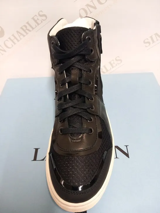 BOXED LANVIN HIGH TOP SNEAKER BLACK SIZE 38