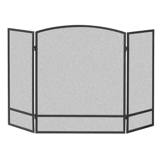 BOXED 3 PANEL STEEL FIREPLACE SCREEN