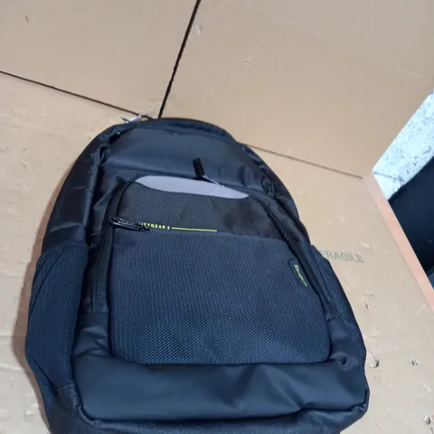 TARGUS BLACK BACKPACK WITH YELLOW TRIM 