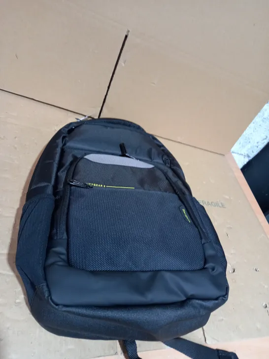 TARGUS BLACK BACKPACK WITH YELLOW TRIM 