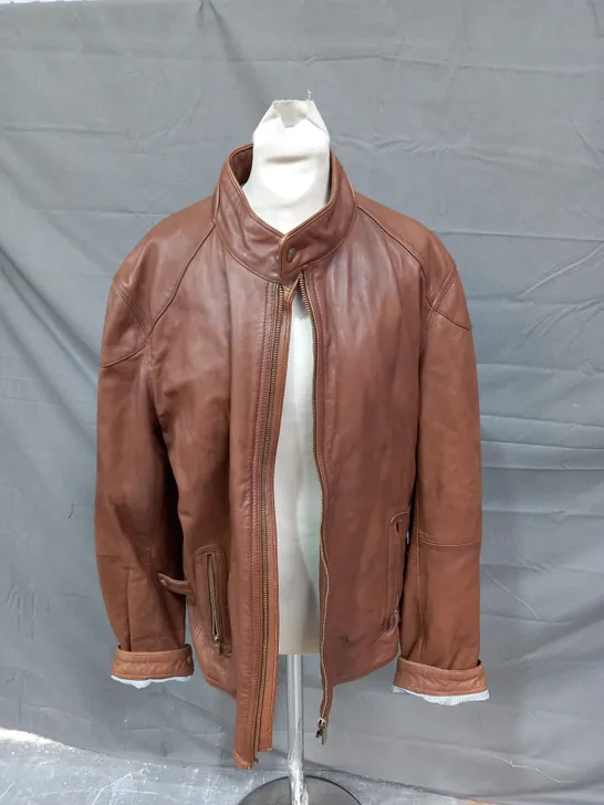 MASSIMO DUTTI BROWN ZIP JACKET - XL