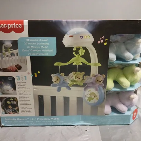 BOXED FISHER PRICE BUTTERFLY DREAMS 3IN1 PROJECTION MOBILE