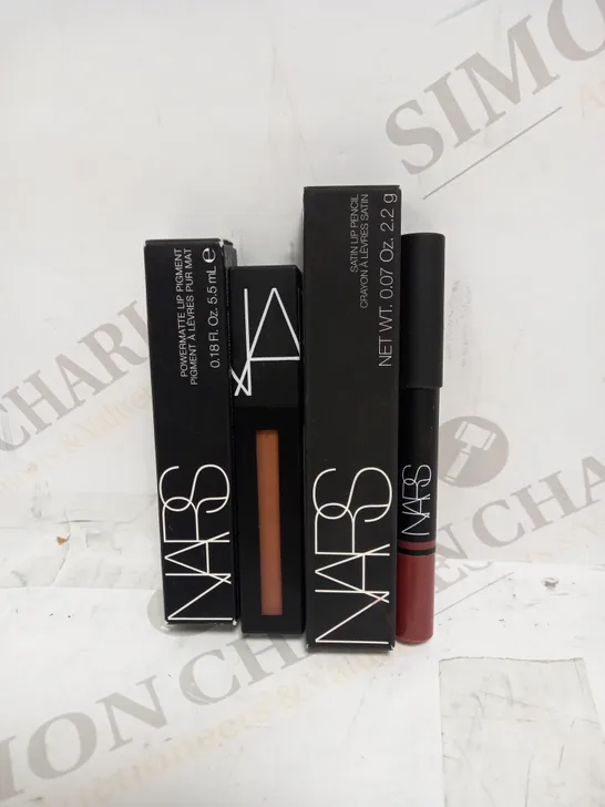 LOT OF 2 NARS PRODUCTS TO INCLUDE SATIN LIP PENCIL - BALBOA 9246 & POWERMATTE LIP PIGMENT - GET IT ON 2764