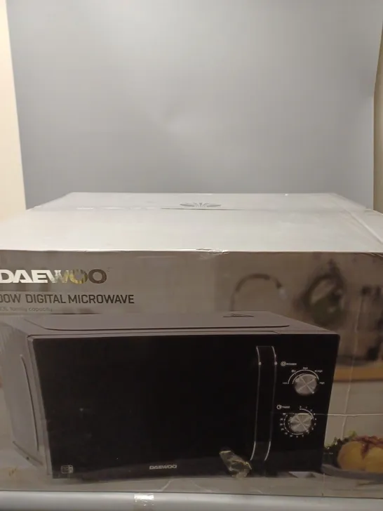 BOXED DAEWOO 23L BLACK 800W MICROWAVE  RRP £99