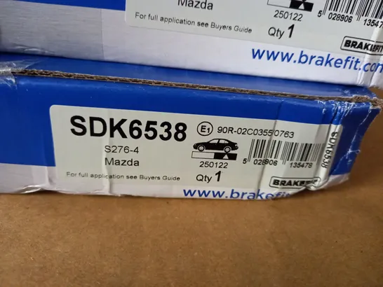 LOT OF 2 BOXED BRAKEFIT SINGLE BRAKE DISCS FOR MAZDA - SDK6538