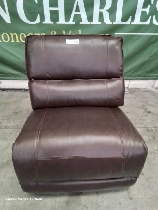 DESIGNER CYRUS ARMLESS SECTION CHESTNUT LEATHER 