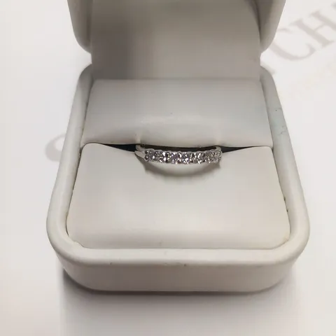 DESIGNER PLATINUM SEVEN STONE DIAMOND SET HALF ETERNITY RING