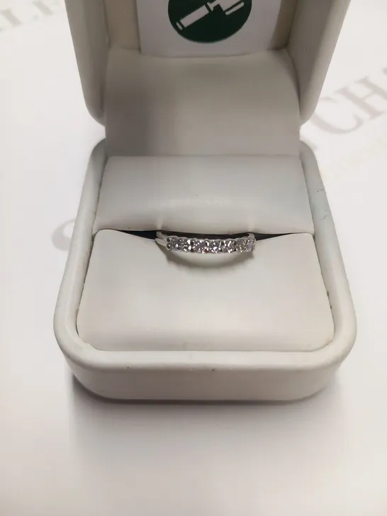 DESIGNER PLATINUM SEVEN STONE DIAMOND SET HALF ETERNITY RING