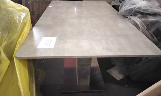 DESIGNER GREY STONE DINING TABLE WITH METAL BASE L160 X W90 X H76