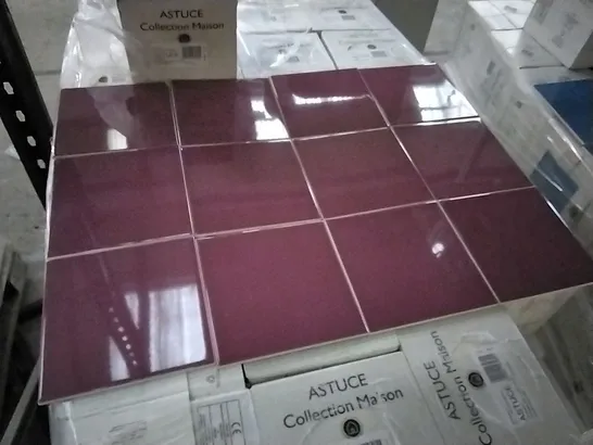 PALLET OF 96 BOXES OF 25 BRAND NEW BRIL VIOLET ASTUCE 20x20cm TILES - EACH PACK COVERS APPROXIMATELY 1M² (TOTAL APPROX. 96 Sq.Metres)