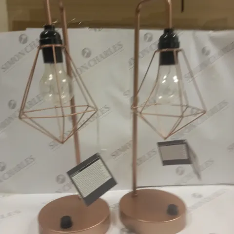 PAIR OF GEORGE CURVED DESK LAMPS IN COPPER EFFECT