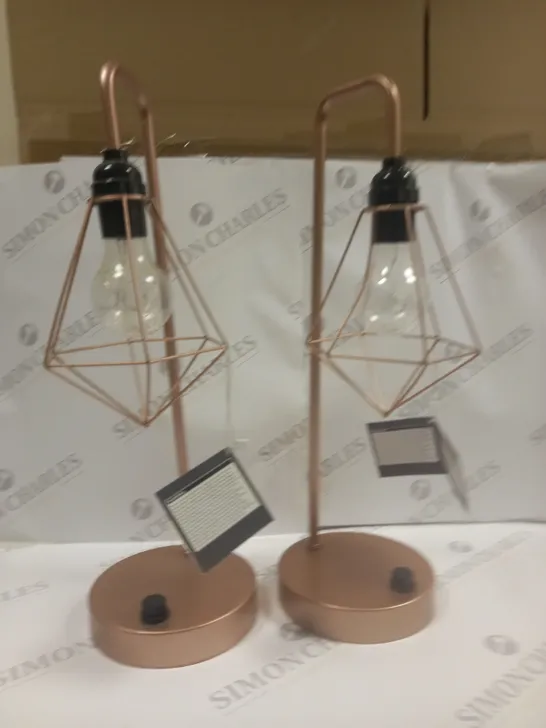 PAIR OF GEORGE CURVED DESK LAMPS IN COPPER EFFECT