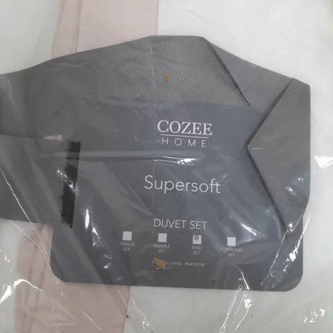SUPERSOFT BY COZEE HOME 4 PIECE DUVET SET IN PINK - KING SIZE