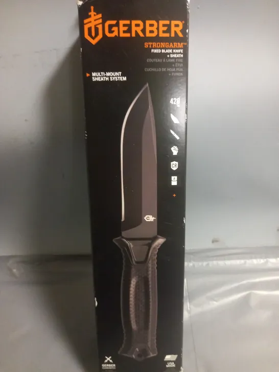 BOXED GERBER STRONGARM FIXED BLADE KNIFE AND SHEATH