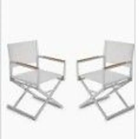 MY GARDEN STORIES SET OF 2 FOLDING DIRECTOR CHAIRS IN PEBBLE - COLLECTION ONLY