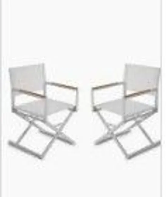 MY GARDEN STORIES SET OF 2 FOLDING DIRECTOR CHAIRS IN PEBBLE - COLLECTION ONLY