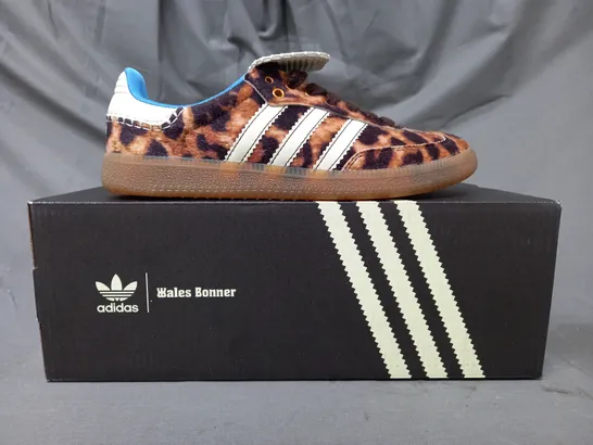 BOXED PAIR OF ADIDAS WALES BONNER SAMBA SHOES IN ANIMAL PRINT UK SIZE 6