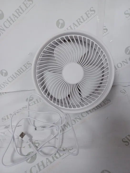 BELL & HOWELL RECHARGEABLE EXTENDABLE DESK & FLOOR FAN, WHITE