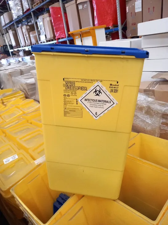 PALLET OF APPROXIMATELY 27 AP MEDICAL EVO 60 LT UN3291 INFECTIOUS MATERIAL BIN