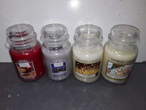 LOT OF 4 623G YANKEE CANDLE IN VARIOUS SEASONAL SCENTS