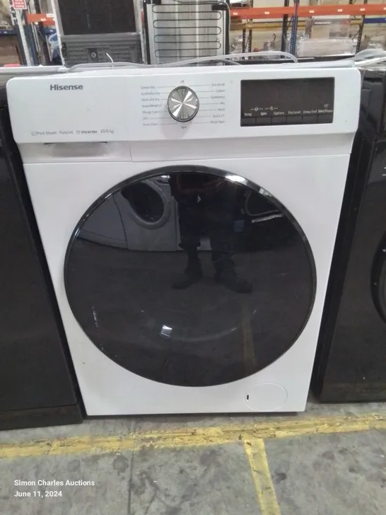 HISENSE FREESTANDING 10KG WASHER DRYER IN WHITE - -COLLECTION ONLY-