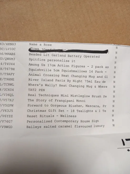APPROXIMATELY 17 ASSORTED PRODUCTS TO INCLUDE; NAME A ROSE, SPITFIRE PERSONALISE IT, AMONG US 17CM ACTION FIGURE, ANIMAL CROSSING HEAT CHANGING MUG, TAT2 PEN, THE STORY OF FRANGIPANI AND RESET RITUALS RRP £290