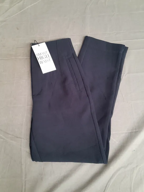 STRADIVARIUS SMART HIGH WAIST TROUSERS IN NAVY SIZE 6