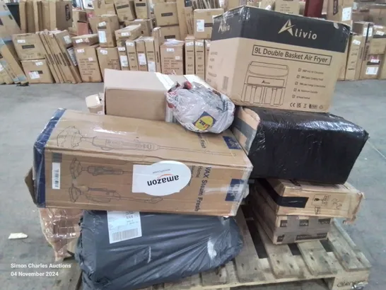 PALLET CONTAINING VARIOUS BOXED FURNITURE PARTS AND OTHER HOUSEHOLD ITEMS ETC.