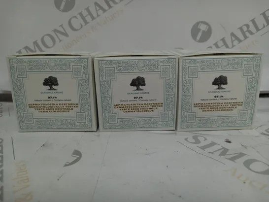 3 X BOXED PURE GREEK OLIVE MOISTURISING DAY CREAM