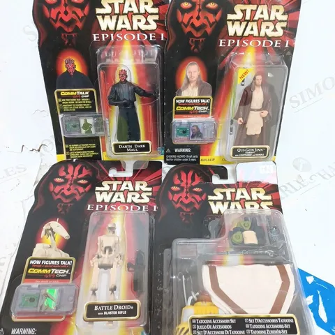 BOX OF 4 ASSORTED STAR WARS ACTION FIGURES 