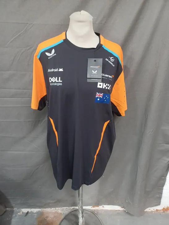 MCLAREN RACING CASTORE JERSEY WITH PIASTRI 81 ON THE BACK SIZE M